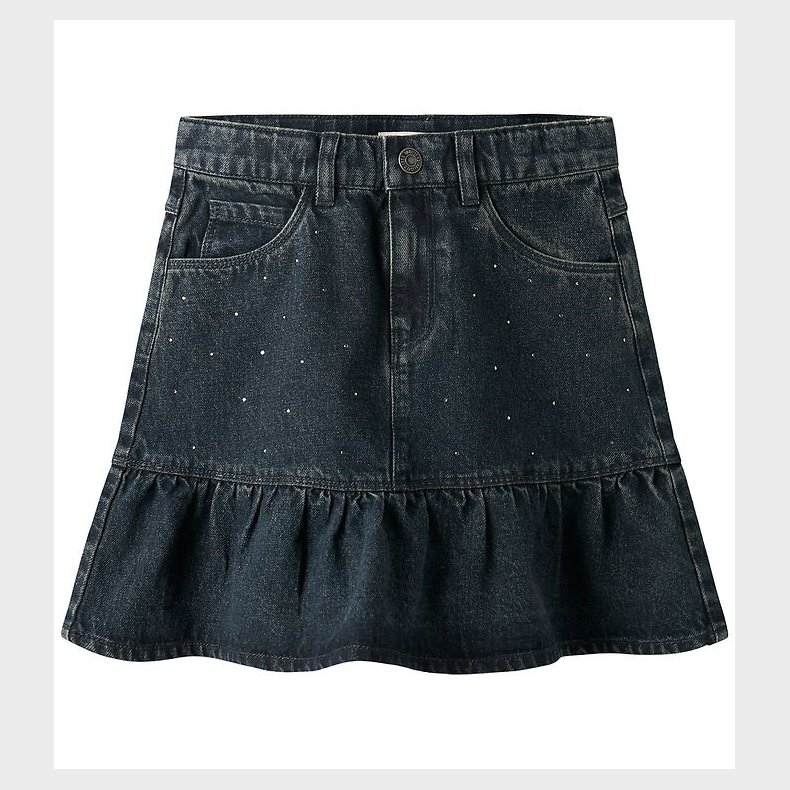 Name It Nederdel - NkfThes - Dark Midnight Denim m. Rhinsten