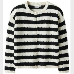 Name it Cardigan - NkfSylvea - Strik - Cloud Dancer/w.Black Stri