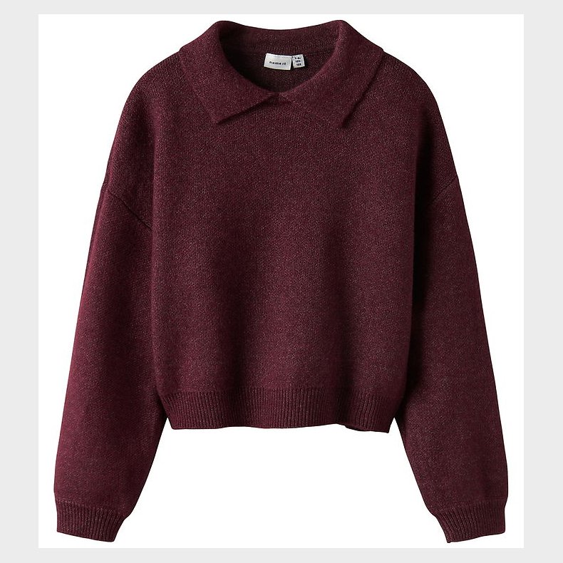 Name it Bluse - NkfSonia - Strik - Burgundy