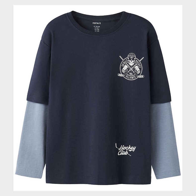 Name it Bluse - NkmVarto - Navy Blazer/Skull