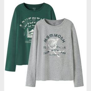 Name It Bluse - NkmVux - 2-Pak - Grey Melange/Bistro Green Adve