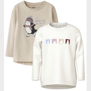 Name It Bluse - 2-Pak - NmfVix - Cloud Dancer/Cement Penguin