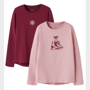 Name It Bluse - 2-Pak - NkfVix - Keepsake Lilac/Burgundy Snowfla