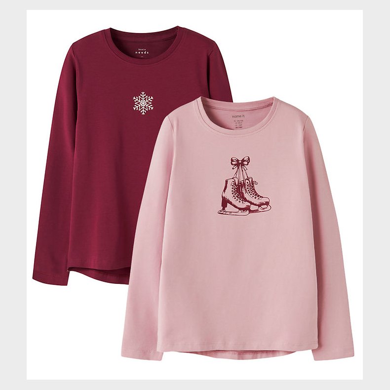 Name It Bluse - 2-Pak - NkfVix - Keepsake Lilac/Burgundy Snowfla