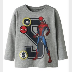 Name It Bluse - Noos - NmmDeep - Spiderman - Grey Melange