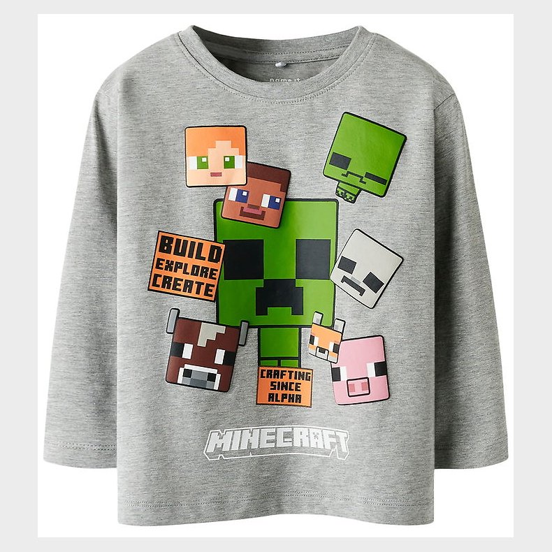 Name it Bluse - NmmNyle - Minecraft - Grey Melange