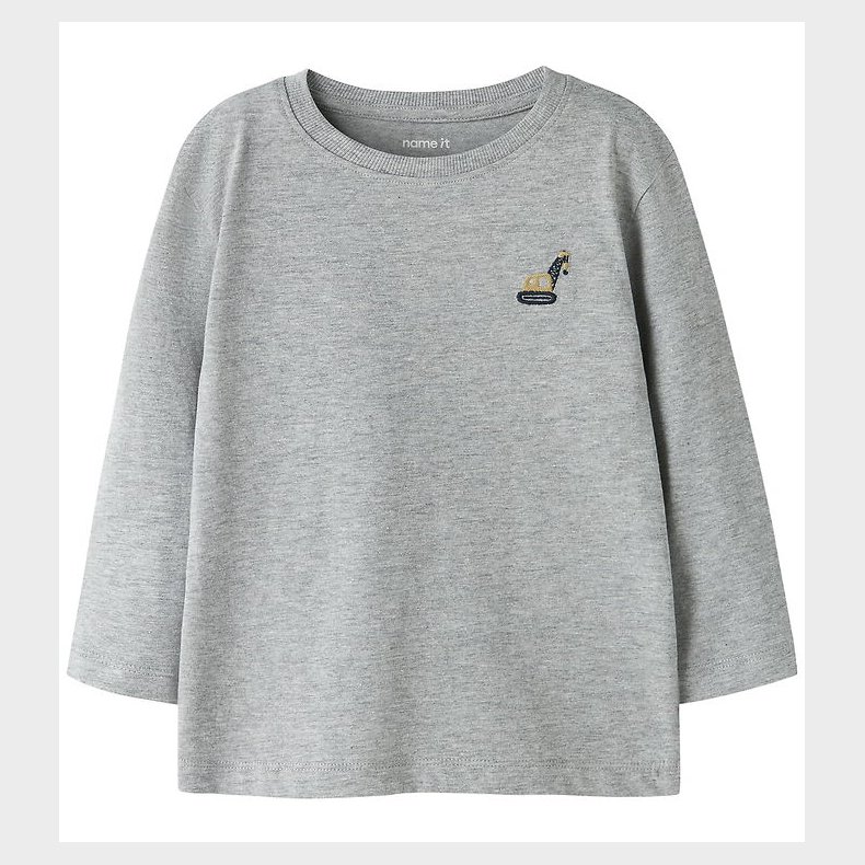 Name it Bluse - NmmVimpel - Grey Melange/Excavator