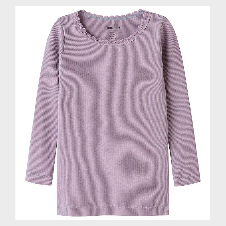 Name It Bluse - Rib - Noos - NmfKab - Lavender Gray