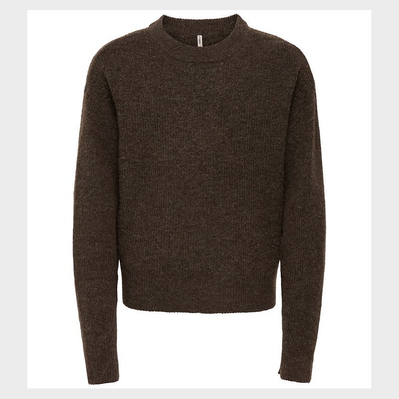 Kids Only Bluse - Strik - KogCamilla - Black Coffee/ Melange