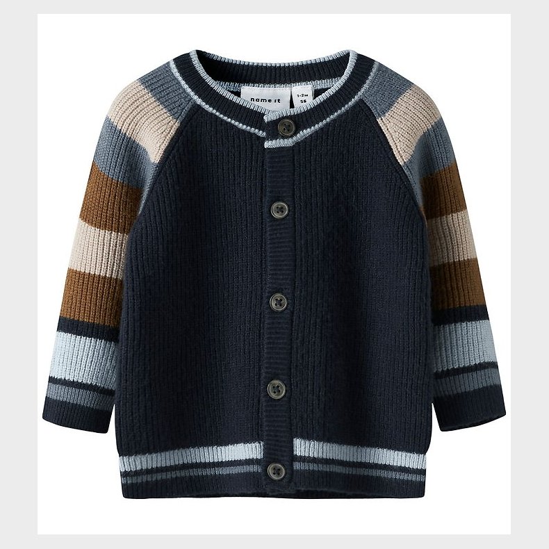 Name It Cardigan - Strik - NbmSand - Navy Blazer