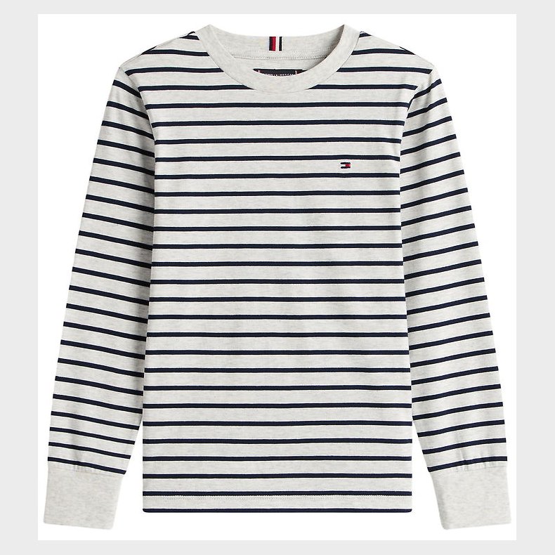 Tommy Hilfiger Bluse - Stripe - Light Grey Heather Stripe Grey