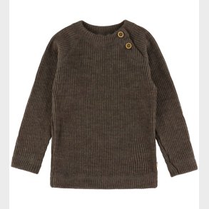 Joha Bluse - Strik - Uld - Brun Meleret