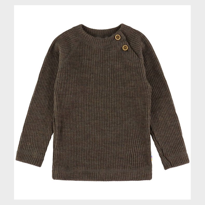 Joha Bluse - Strik - Uld - Brun Meleret