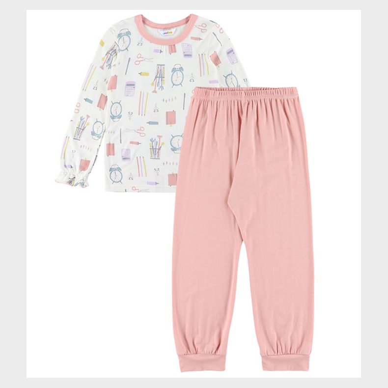 Joha Natt�j - 2 Delt - Bambus - Off White m. Print