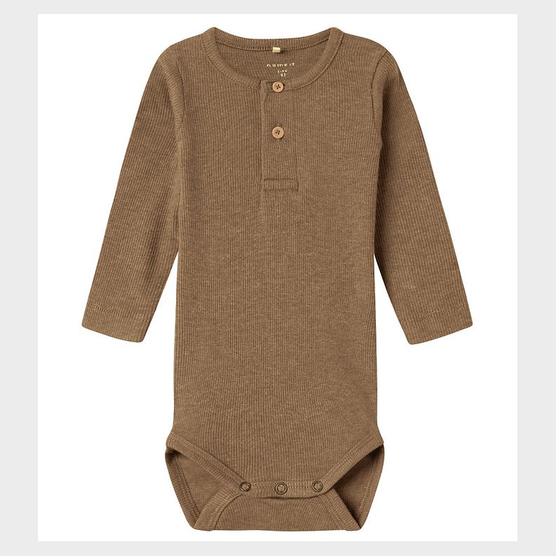 Name It Body l/� - Rib - NbmKab - Toasted Coconut/Melange