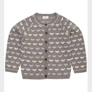 Copenhagen Colors Cardigan - Strik - Naturalmel/Dusty Blue Comb