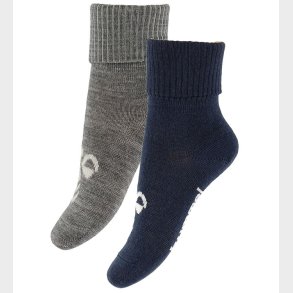 Hummel Strmper - HmlMini - 2-pak - Uld - Dress Blues/ Grey Mela