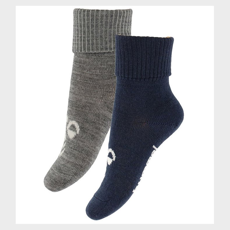 Hummel Strmper - HmlMini - 2-pak - Uld - Dress Blues/ Grey Mela