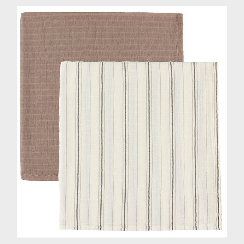 Sebra Stofbleer - 3-pak - 75x75 cm - Cream Stripe/ Beige