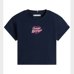 Tommy Hilfiger T-shirt - Heart Embro - Dark Night/ Navy Blue