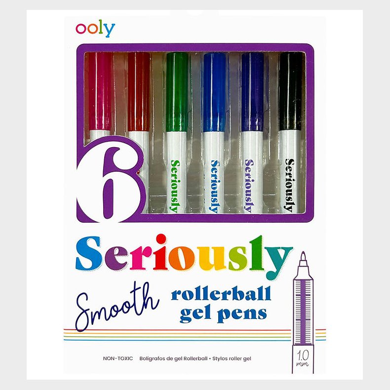 Ooly Farvekuglepen - Seriously Smooth Rollerball - 6 stk