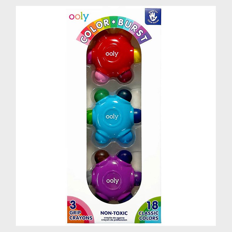 Ooly Farvekridt - Easy Grip Colour Burst - 3 stk