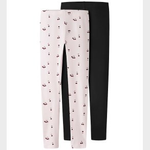 Name It Leggings - Noos - NkfVivian - 2-pak - Black/Cradle Pink
