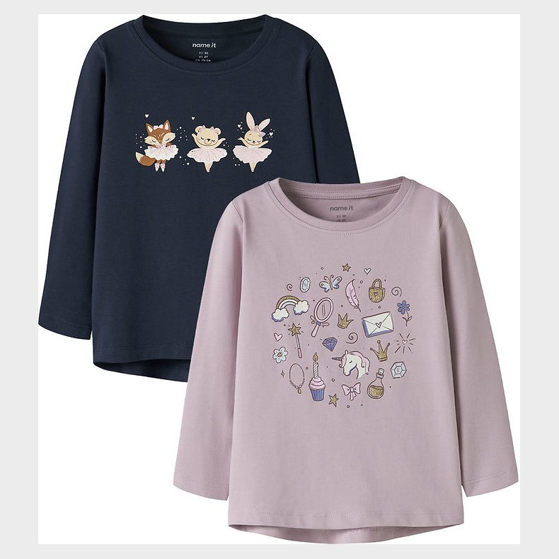 Name It Bluser - 2-pak - NmfVix - Dawn Pink/Navy Blazer