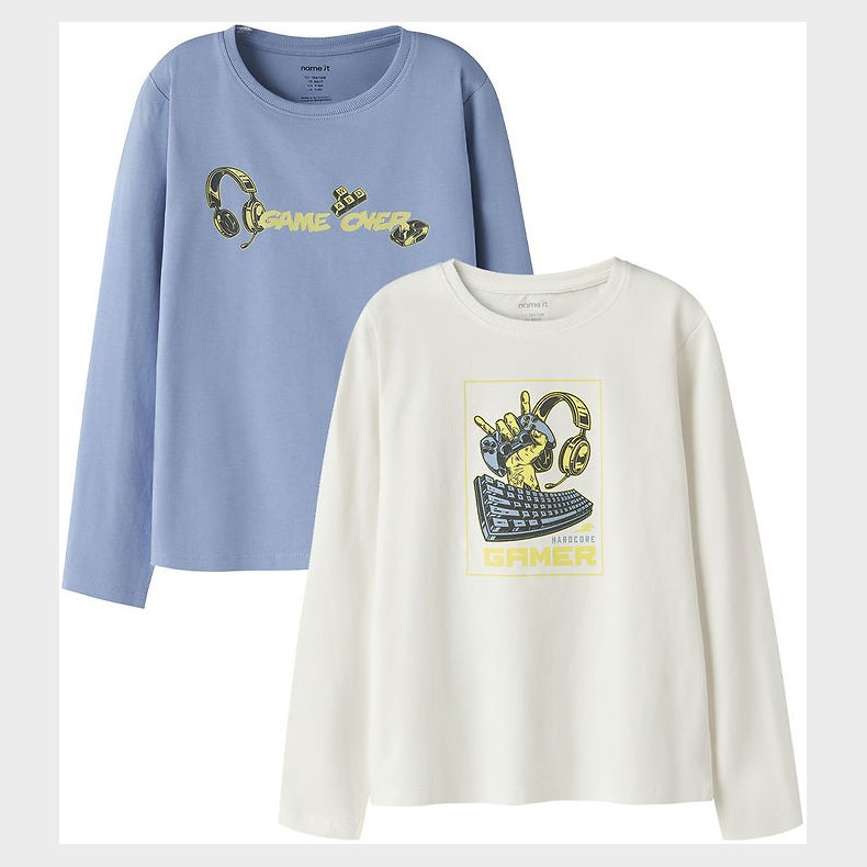 Name It Bluser - 2-pak - NkmVux - Cloud Dancer/Endless Sky