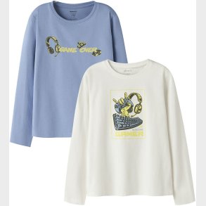 Name It Bluser - 2-pak - NkmVux - Cloud Dancer/Endless Sky