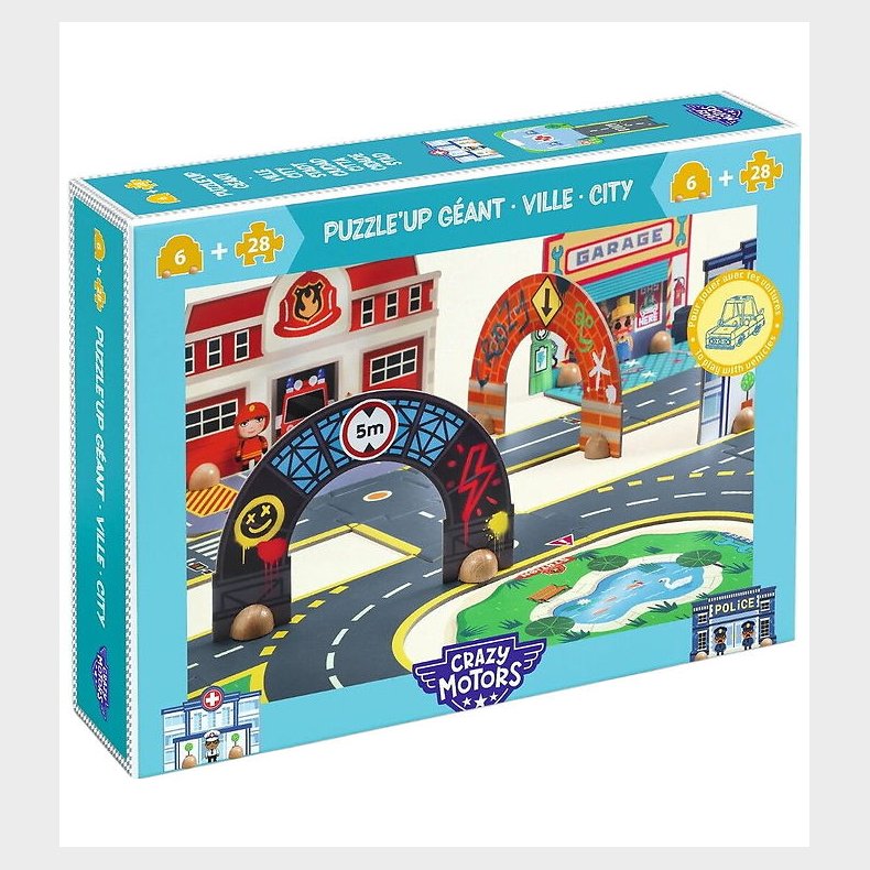 Djeco Puslespil - 33 Brikker - Crazy Motors - Voiture - Puzzl'Up