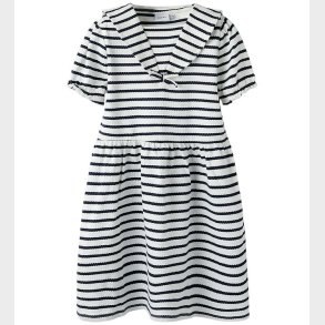 Name It Kjole - Rib - NmfKattie - Cloud Dancer/Sky Caprain