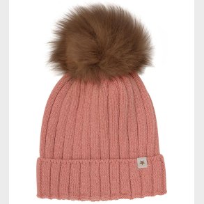 Huttelihut Hue - Uld - Strik - Burlwood m. Kvast