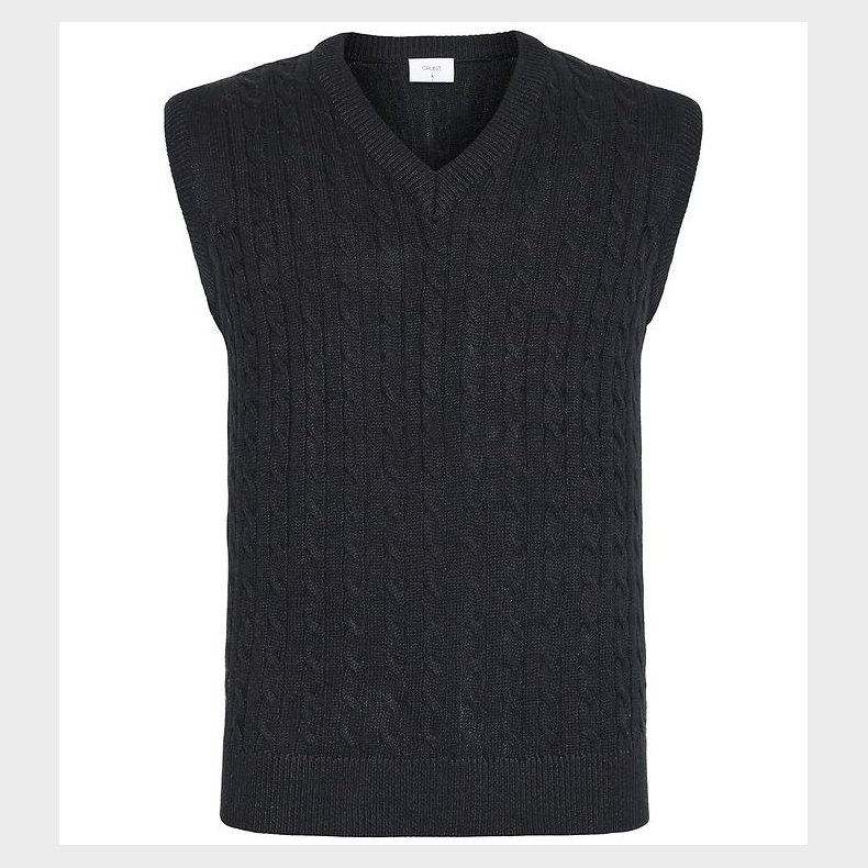 Grunt Vest - Strik - GrMoro - Black Melange