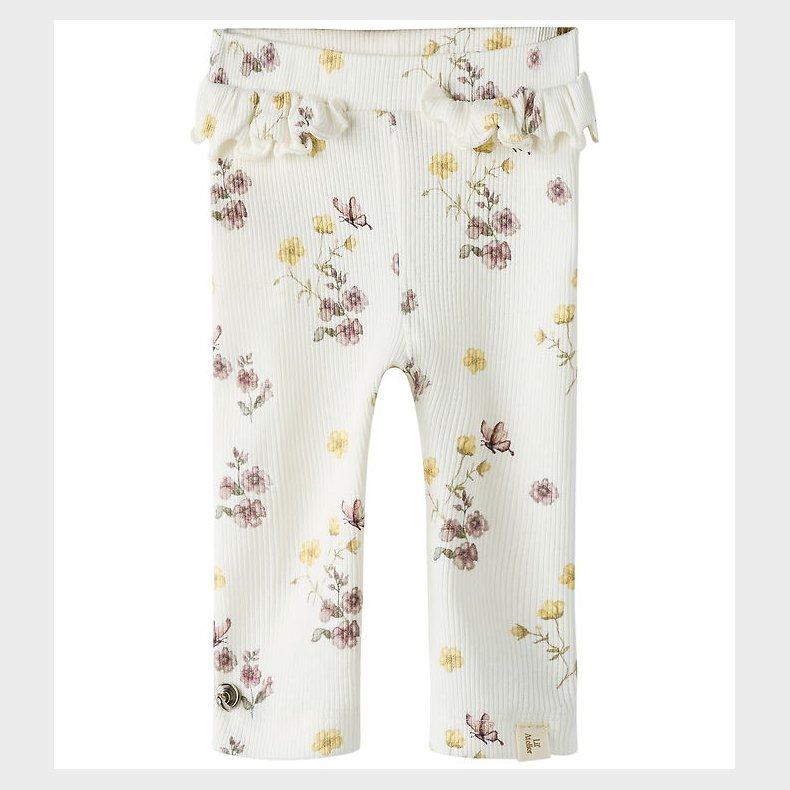 Lil' Atelier Leggings - NbfGavo - Coconut Milk/ Flower Mix