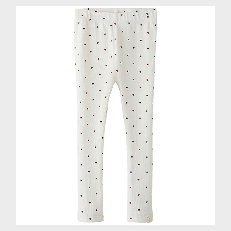 Lil' Atelier Leggings - NmfGago - Coconut Milk/ Heart