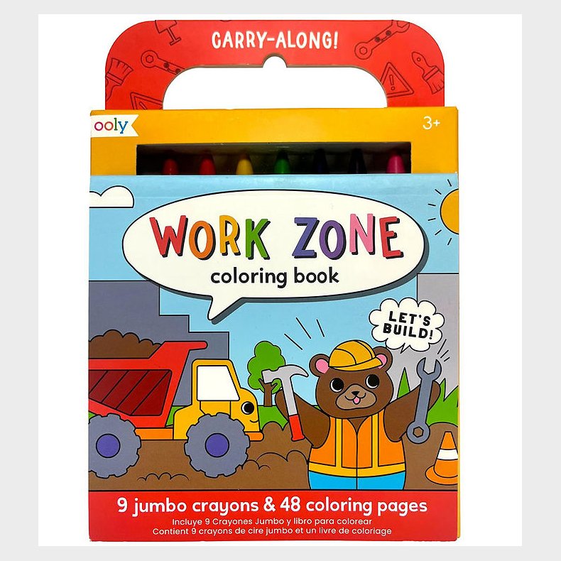 Ooly Farvekridt og malebog - Work Zone - Carry Along