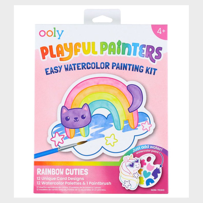 Ooly Vandfarve S�t - Rainbow Cuties - Playful Painters