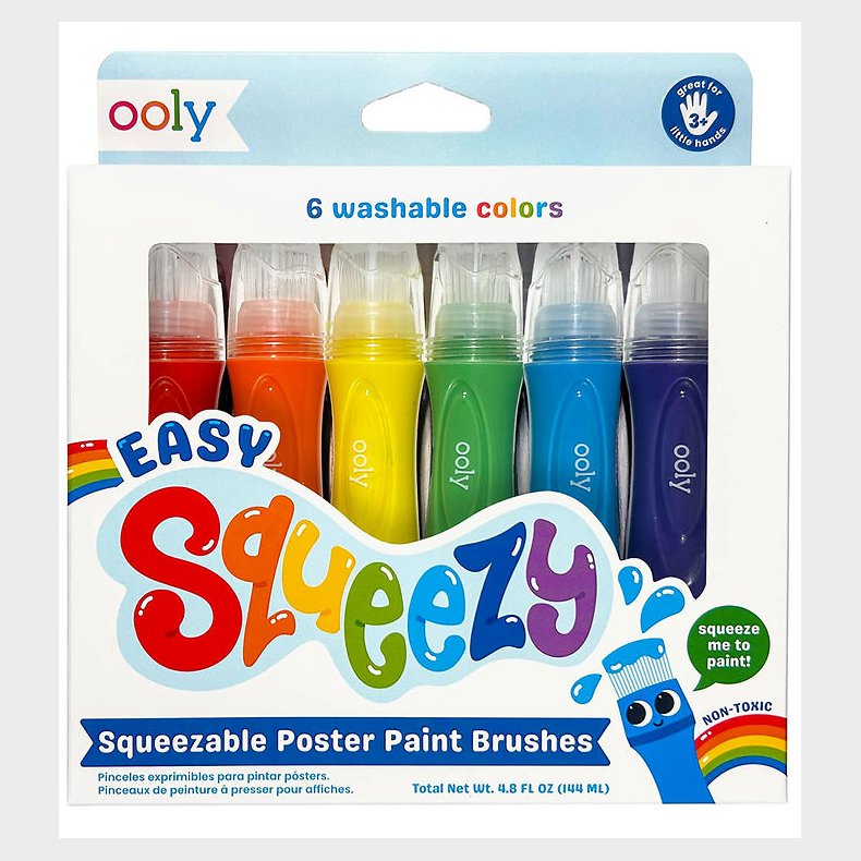 Ooly Plakatmaling - Pensel - 6 stk - Easy Squeezy