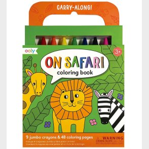 Ooly Farvekridt og malebog - Safari - Carry Along
