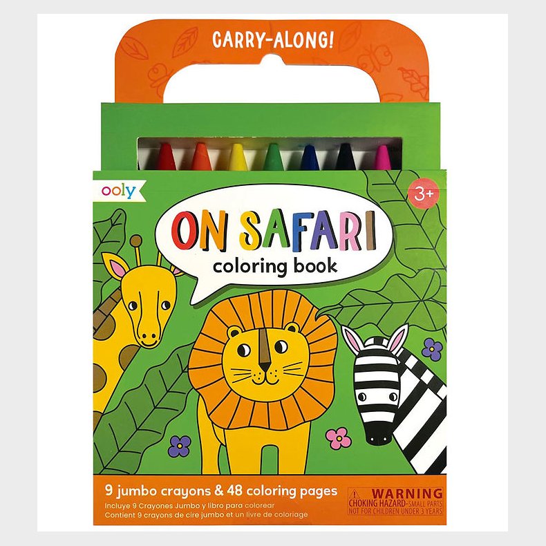 Ooly Farvekridt og malebog - Safari - Carry Along