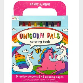 Ooly Farvekridt og malebog - Unicorn Pals - Carry Along