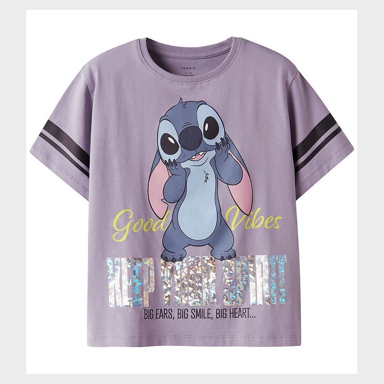 Name It T-shirt - NkfDymi - Stitch - Lavender Gray