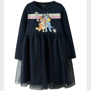 Name It Kjole - Sweat/Tyl - NmfJean - Bluey - Navy Blazer