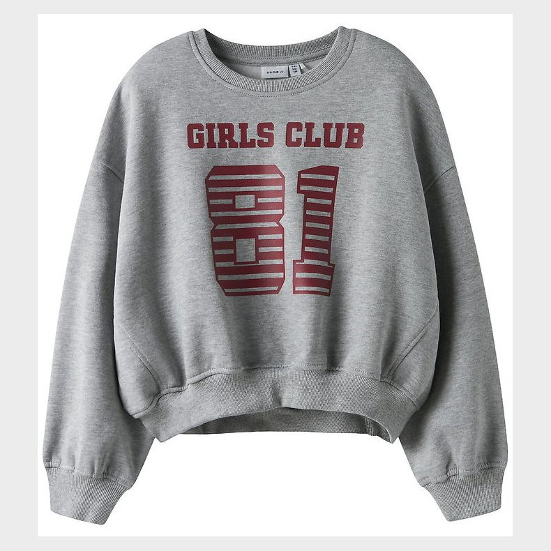 Name It Sweatshirt - NkfTaya - Grey Melange m. Print