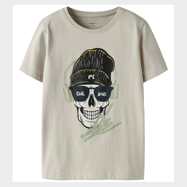 Name It T-shirt - NkmTed - Pumice Stone m. Print