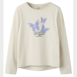 Name It Bluse - NkfVix - Pumice Stone/Dot Butterflies