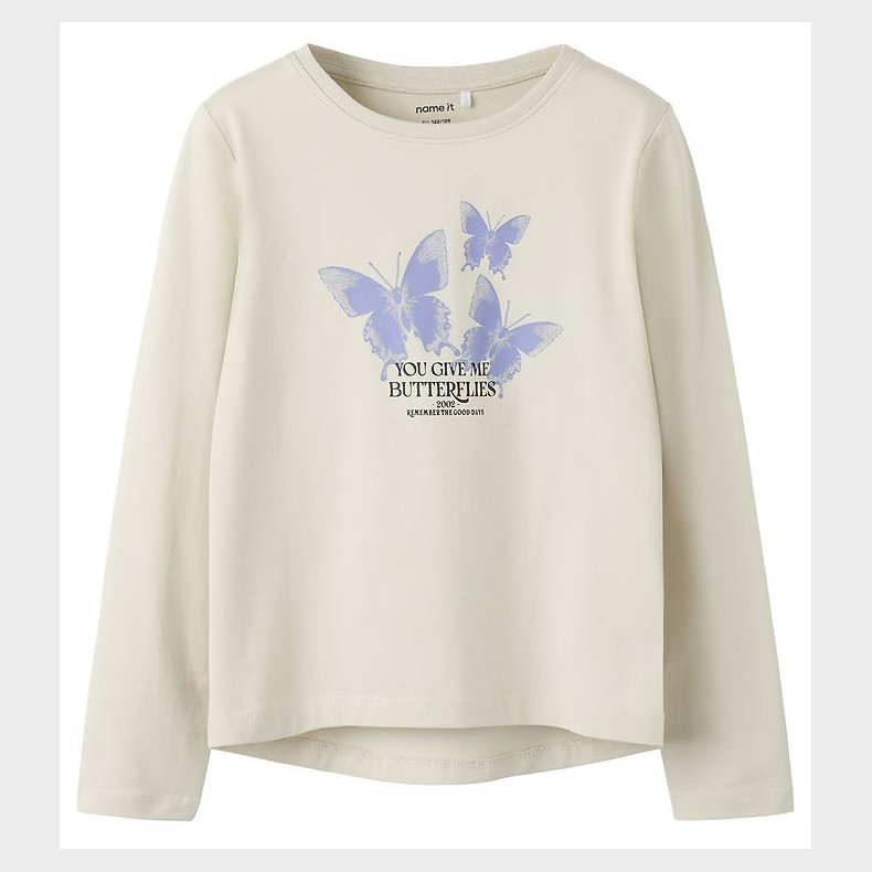 Name It Bluse - NkfVix - Pumice Stone/Dot Butterflies