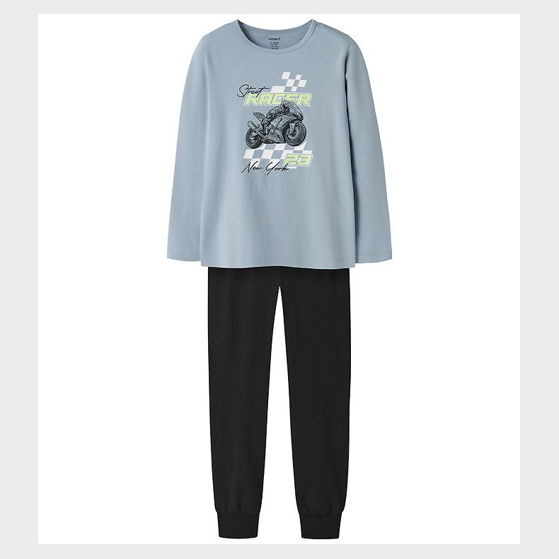 Name It Natt�j - 2-Delt - Noos - NkmNightset - Dusty Blue/ Black