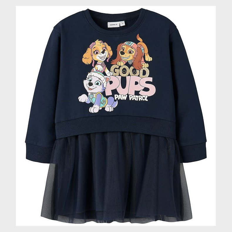 Name It Kjole - Sweat/Tyl - NmfJara - Paw Patrol - Navy Blazer